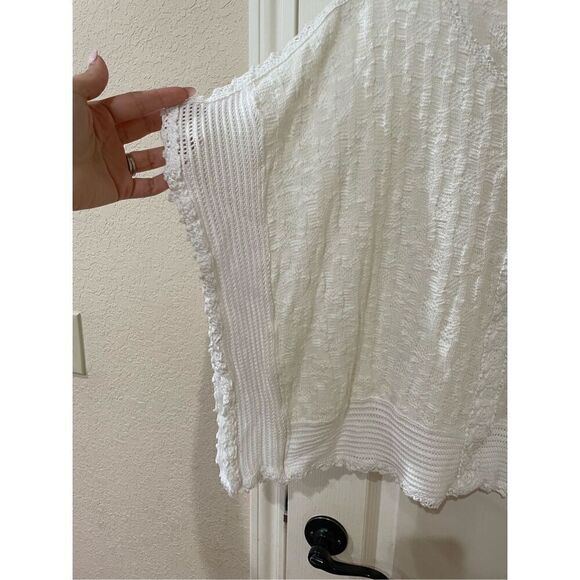 Meadow Rue Anthropologie Lace Crochet Poncho Top Tunic Boho XS/Small Ivory - Picture 3 of 7